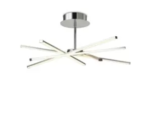 image of Star Ceiling 70.5cm Round 42W 3000K, 3700lm, Dimmable, Silver, Frosted Acrylic, Polished Chrome