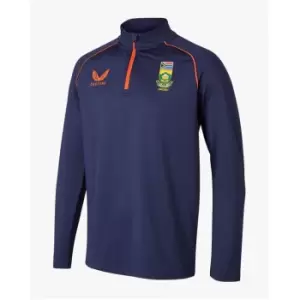 Image of Castore South Africa Cricket quarter Zip Training Top - Blue