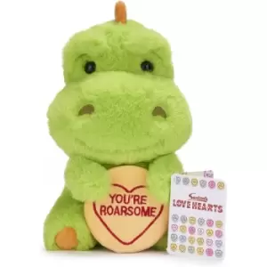 Image of Swizzels Love Hearts Danny The Dinosaur 'You're Roarsome' 7" Soft Toy