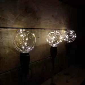 Image of Set of 3 Christmas Connectable Outdoor Twinkling Pathfinder Lights in Warm White