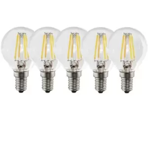 image of Harper Living 5 Watts E14 LED Bulb Clear Golf Ball Cool White Dimmable, Pack of 5