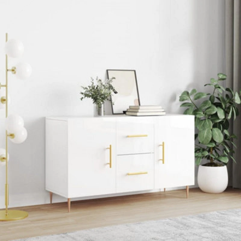 Image of Vidaxl Sideboard High Gloss White 100X36X60 Cm Engineered Wood