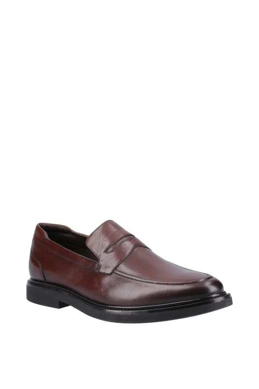 Image of Hush Puppies 'Knox' Formal Slip On Shoes Chocolate