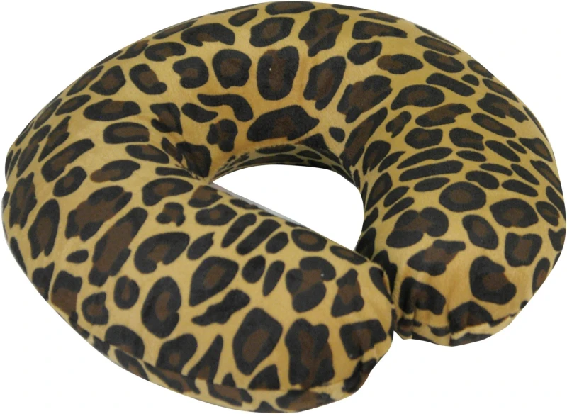 Image of Aidapt Spare Tan Leopard Cover For Memory Foam Neck Cushion Brown