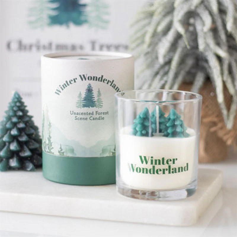 Image of Winter Wonderland Candle With Tree Scene