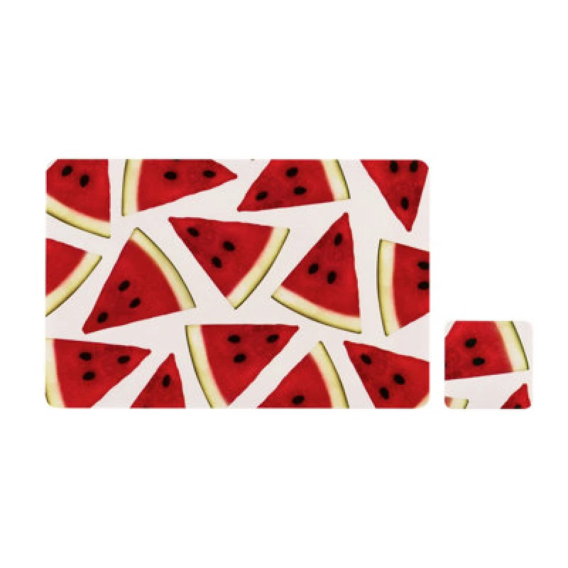 Image of Premier Housewares Placemat & Coaster Set Set Of Four Watermelon Placemats And Coasters Multi
