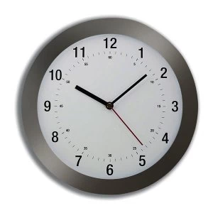 image of 5 Star Facilities Wall Clock Radio Controlled Diameter 300mm Grey