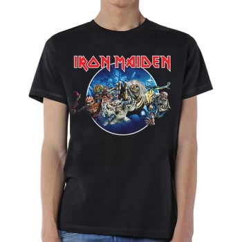Image of Iron Maiden - Wasted Years Circle Unisex Large T-Shirt - Black