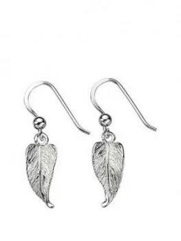 image of The Love Silver Collection Sterling Silver Leaf Drop Earrings