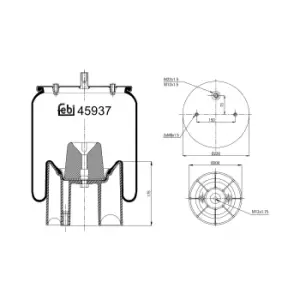 Image of Boot Air Spring suspension 45937 by Febi Bilstein