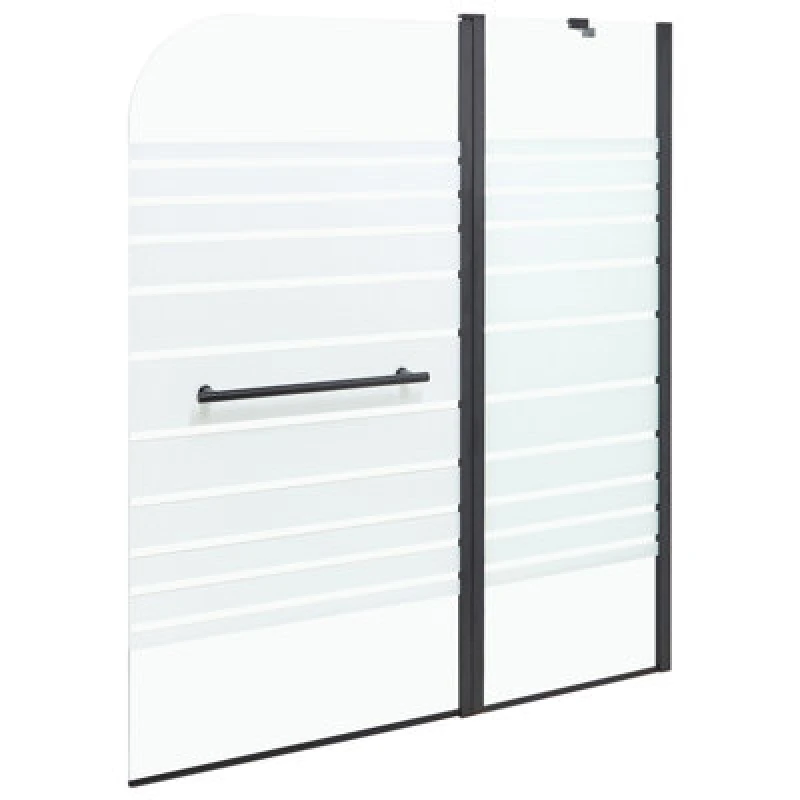 Image of Beliani Shower Bath Screen Tuapi 1400 X 1200 mm Black