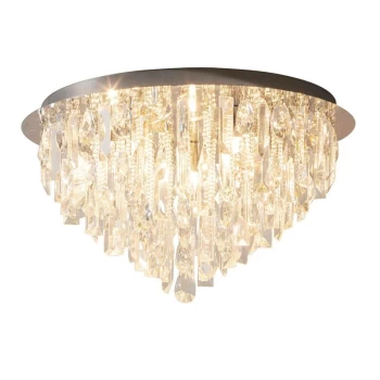 image of Endon Siena - 5 Light Flush Chrome, Crystal Glass, G9