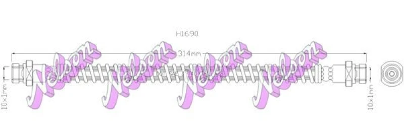 Image of Brake hose KAWE H1690