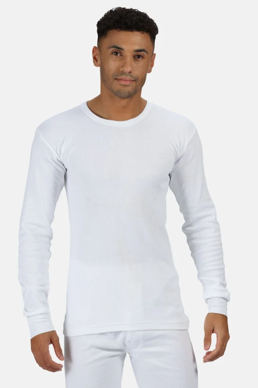 Image of Regatta Regatta Men Thermal Long Sleeve Vest in White Size: Small White S Male 5020436044817