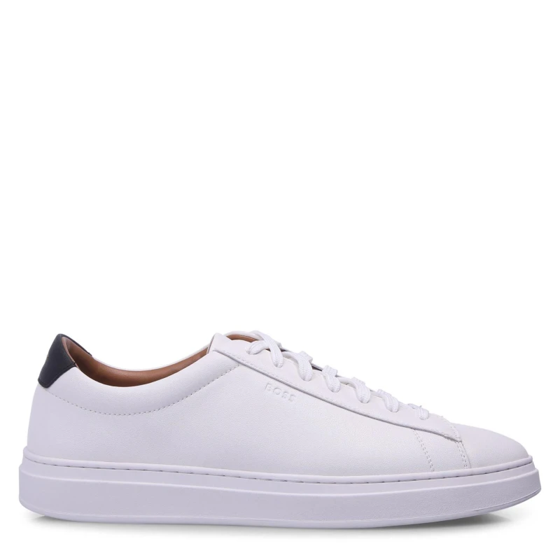 Image of Boss Kieran Leather Trainers Natural male UK 6