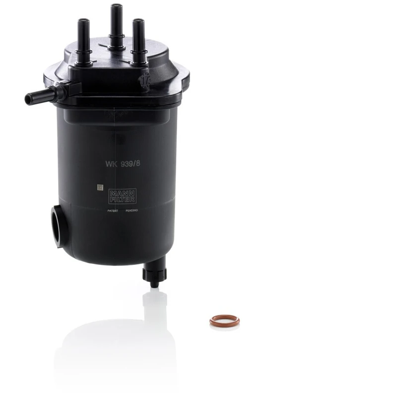 Image of MANN-FILTER WK 939/8 x Fuel Filter with water drain screw, with gasket/seal Fuel filter (9)