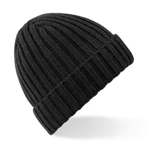 Image of Beechfield Unisex Winter Chunky Ribbed Beanie Hat (One Size) (Black)