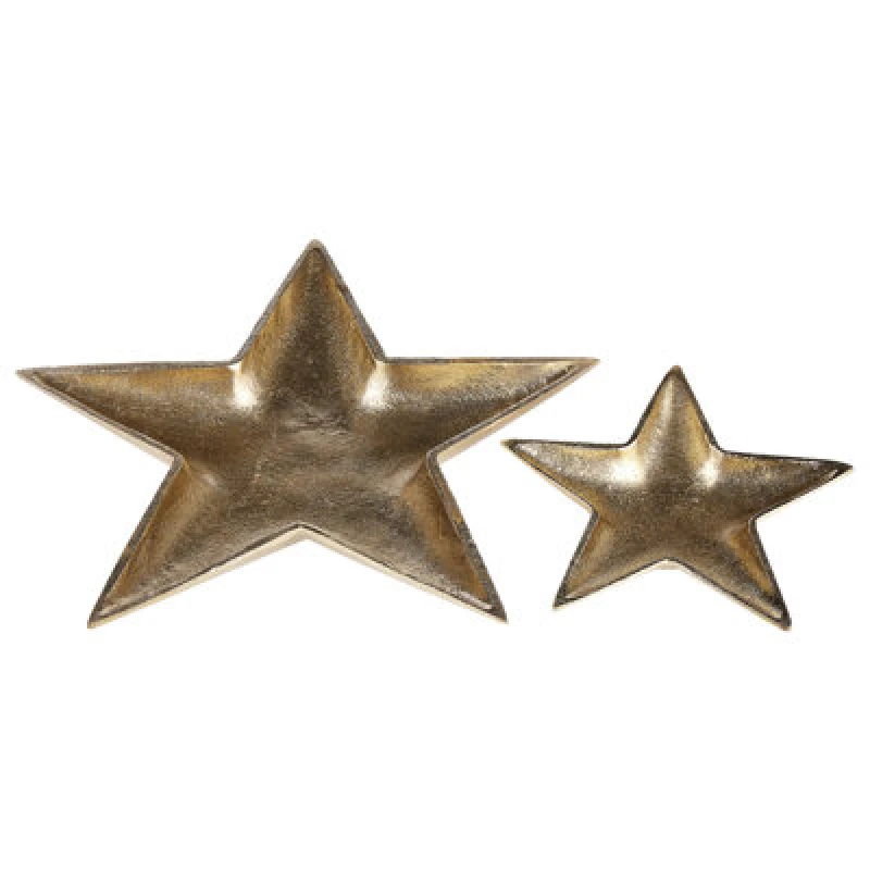 Image of Beliani Set Of 2 Trinket Dishes Star Banten Metal Gold