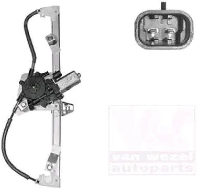 Image of VAN WEZEL 1607262 Window regulator Right Front, Operating Mode: Electric, with electric motor Window Winder (1561)
