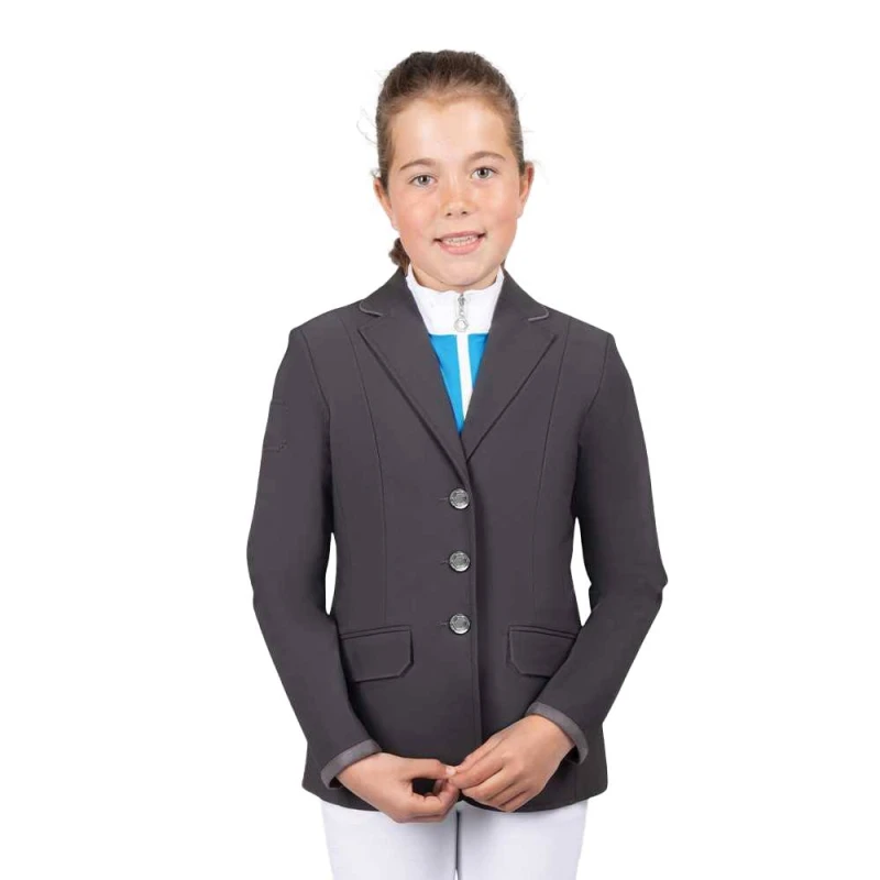 Image of Coldstream Suede Horse Riding Jacket in Charcoal Size: 11-12 Years Charcoal Unisex 11-12 Years