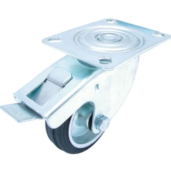 image of 160MM T/P Swivel Castor B/R Tyre & Brake - Atlas Workholders