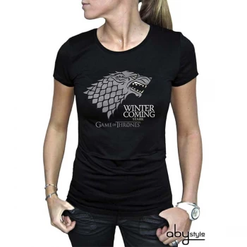Image of Game Of Thrones - Winter Is Coming Womens Large T-Shirt - Black