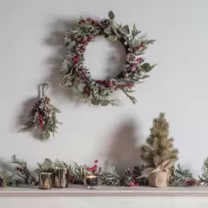 Image of Crossland Grove Leafy Pine Garland With Gold Bells L1500mm