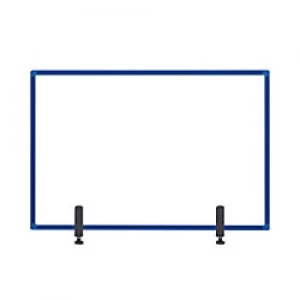 Image of Bi-Office Maya Protector Desktop Board with Clamps Acrylic Blue Frame 900 x 600 mm