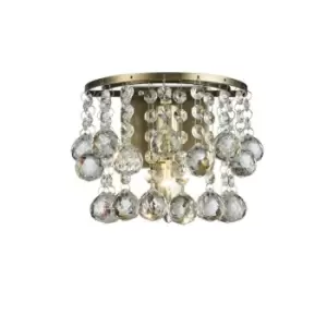 Image of Design wall lamp Acton Antique brass 1 bulb 17cm