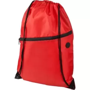 Image of Bullet Adults Unisex Oriole Zippered Drawstring Backpack (One Size) (Red)