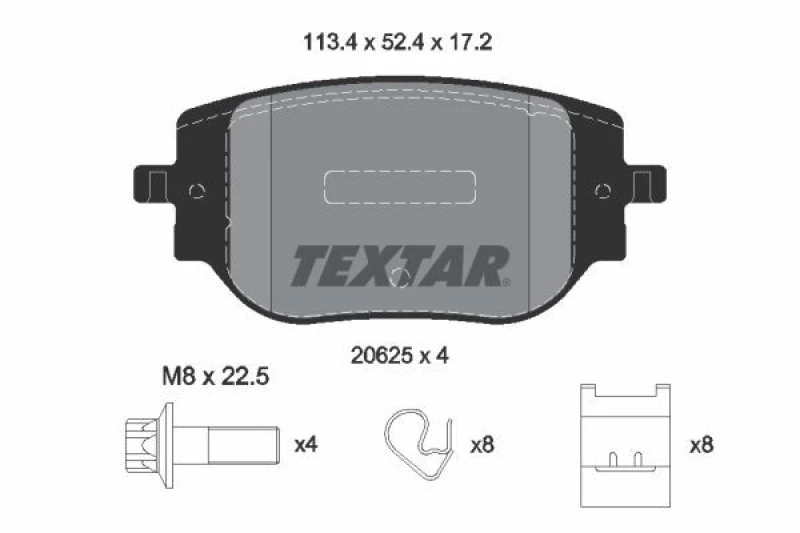Image of Brake pad set TEXTAR 2062501