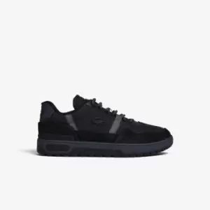 Image of Mens Lacoste T-Clip Winter Textile and Leather Outdoor Shoes Size 10 UK Black & Dark Grey