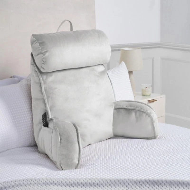Image of OHS OHS Cuddle Cushion Back Lumbar Support Head Rest Bed Reading Pillow Arms in Light Grey Light Grey One Size Unisex 5027434224579