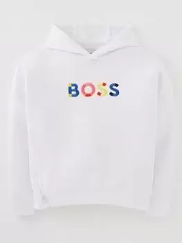 Image of BOSS Girls Logo Hoodie - White, Size Age: 12 Years, Women