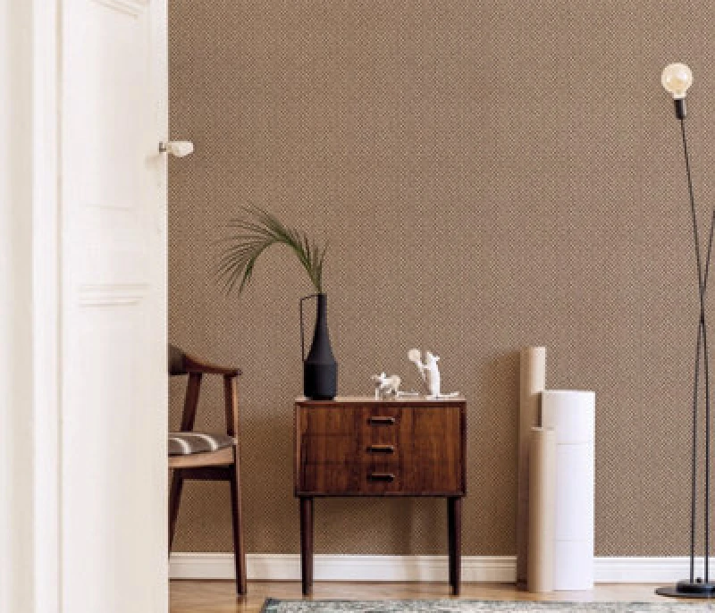 Image of Erismann Natural Textures Trellis Panel Vinyl Wallpaper In Natural