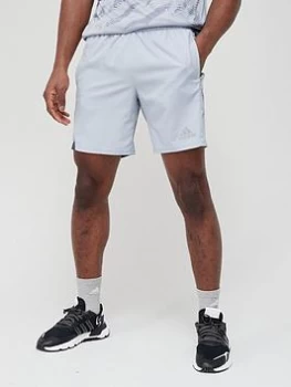 Image of adidas Own The Run Camo Shorts - Grey/Navy, Size S, Men
