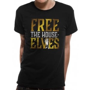 Image of Harry Potter - Free The House Elves Mens Large T-Shirt - Black