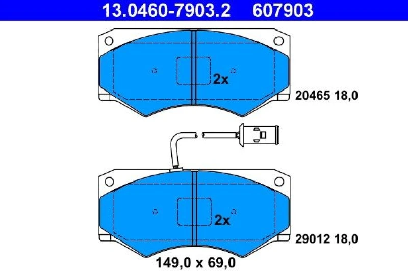 Image of ATE 13.0460-7903.2 Brake pad set incl. wear warning contact Brake Pad Set,disc brake (402)