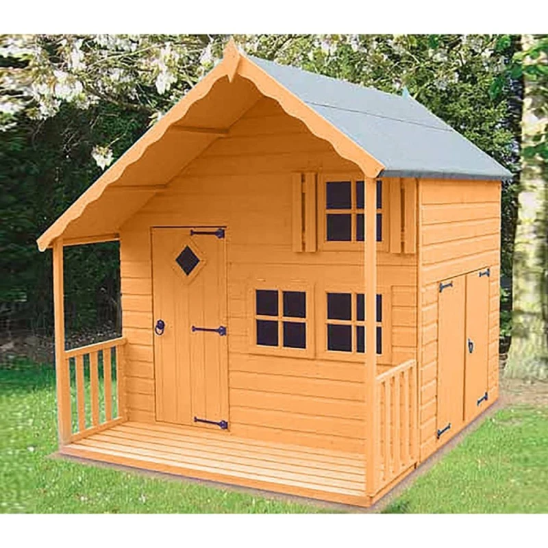 Image of Shires Crib Playhouse Kid's Wendy House in Brown Brown Unisex