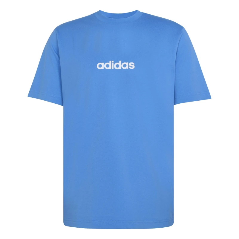 Image of adidas Essentials Single Jersey Logo T-Shirt Mens Ray Blue Lin male S