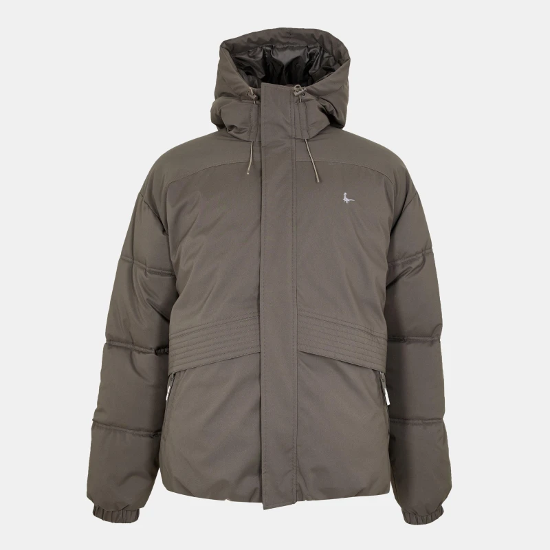 Image of Jack Wills Mens Salcombe Adjustable Hood Short Puffer Jacket Iron male S