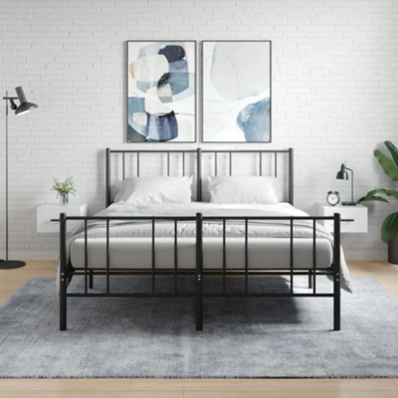 Image of Vidaxl Wall-Mounted Bedside Cabinets 2 Pcs High Gloss White 35X35X20 Cm