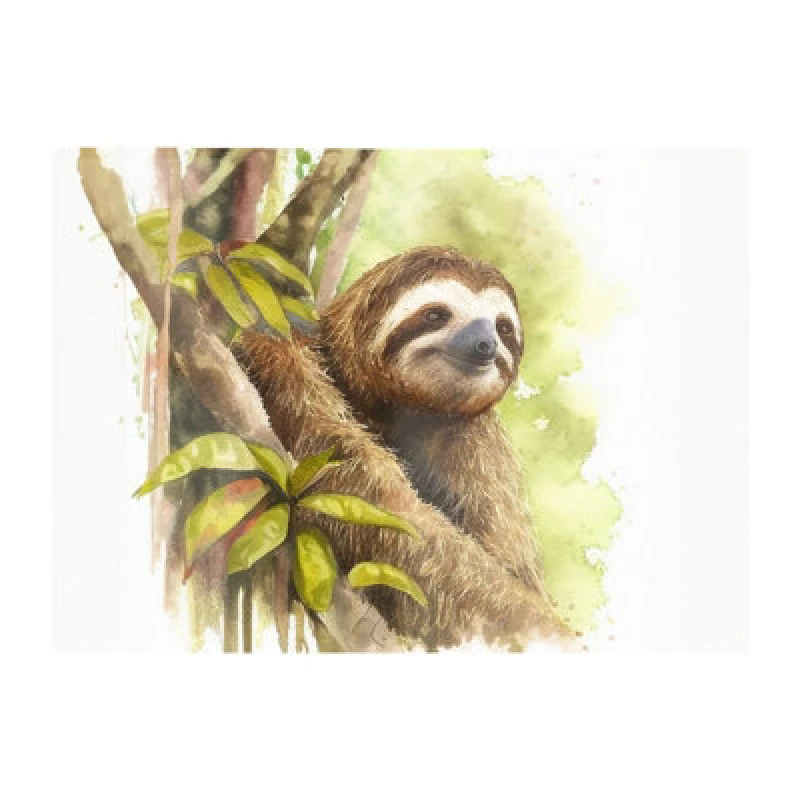 Image of Warren Reed Designer Sloth Watercolour Glass Chopping Board