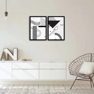 Image of 2PSCT-07 Multicolor Decorative Framed MDF Painting (2 Pieces)