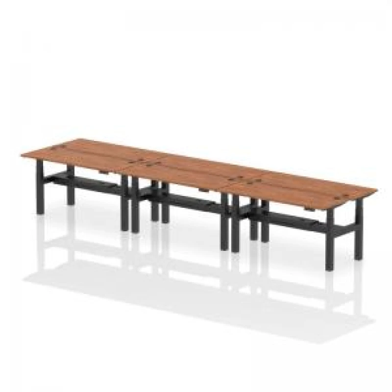 Image of Air Back-to-Back 1600 x 600mm Height Adjustable 6 Person Bench Desk DYNHA02274