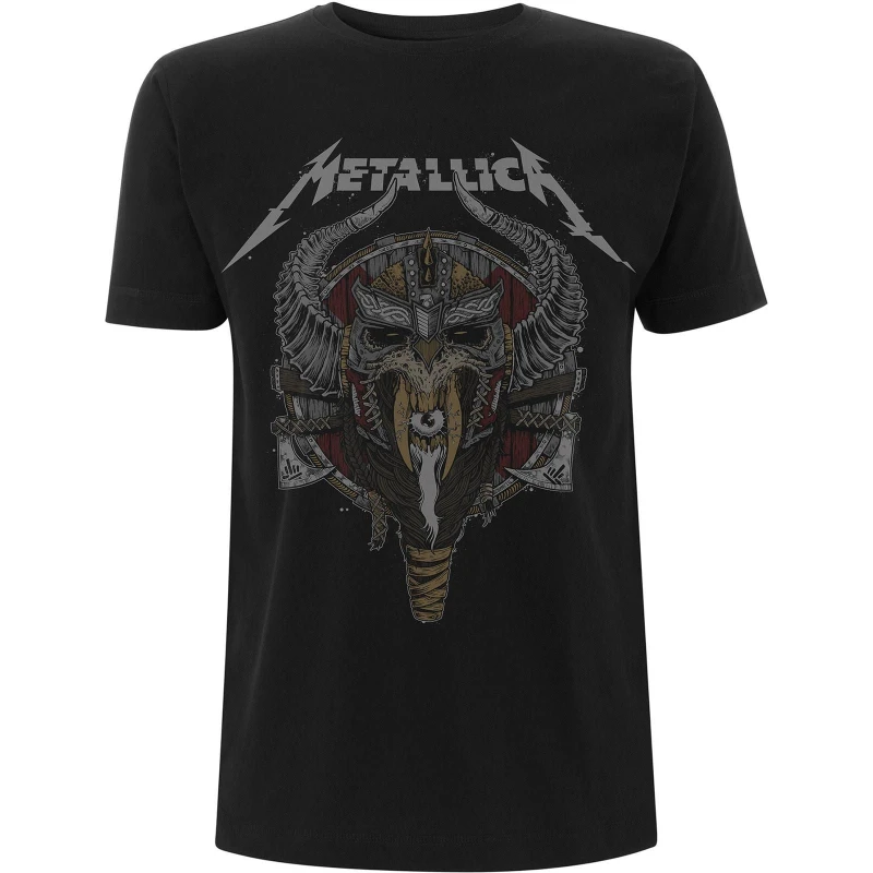 Image of Metallica Mens Viking T-Shirt in Black Size: Large Black Male L