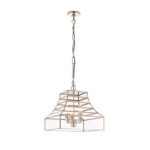 Image of 3 Light Pendant Polished Stainless Steel, Glass, E14