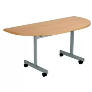 Image of Tc One Eighty Tilting Table 1400 x 700 Silver Legs Beech Dend Top