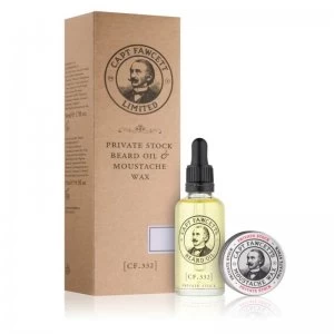 image of Captain Fawcett Beard Oil & Moustache Wax Private Stock Gift Set