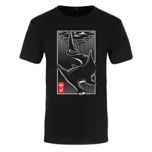 Image of Unorthodox Collective Mens Oriental Hammerhead Shark T-Shirt (S) (Black/White)